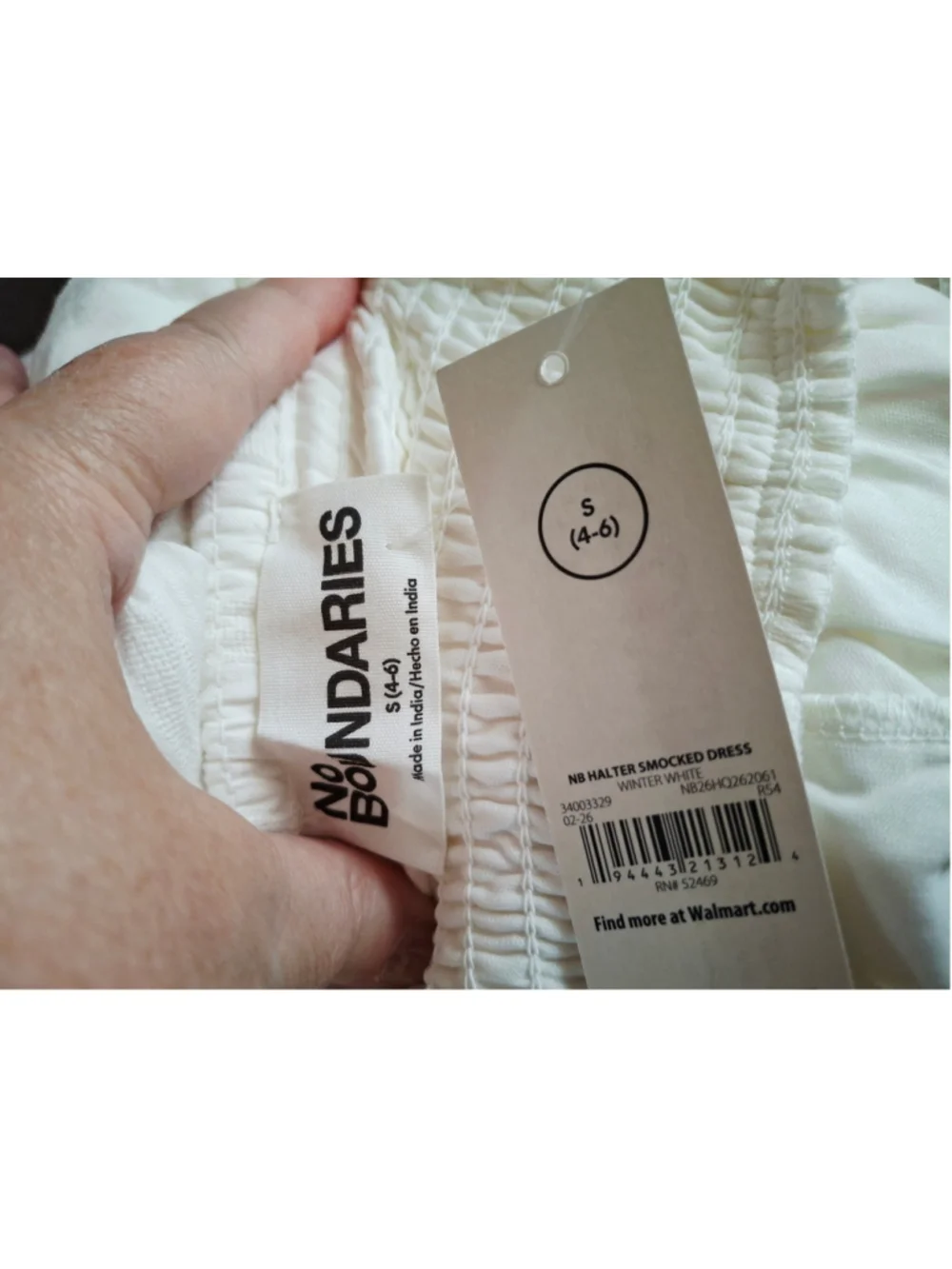 No Boundaries White Halter Smocked Mini Dress Size S summer beachwear NWT